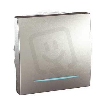 Unica Ovládač tlačítkový orient.kontrolka 1/0So Aluminium SCHNEIDER MGU3.206.30N