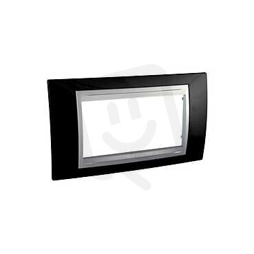 Schneider MGU66.104.093 Krycí rámeček Top čtyřmodulový, Rhodium Black/alu
