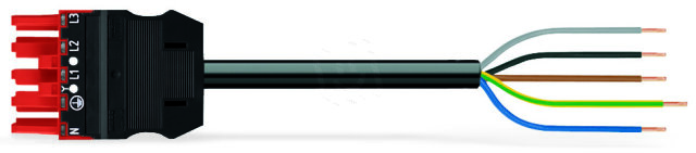 Konektor s připojovacím kabelem Eca červená 5pól. WAGO 771-9975/117-201