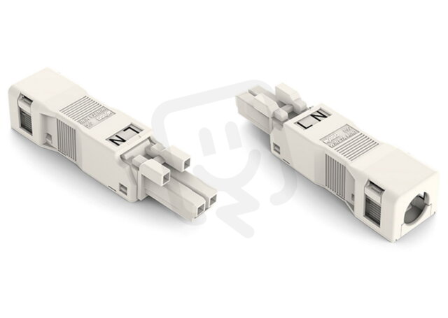 Zdířka S pouzdrem s odlehčením tahu 2pól. bílá WAGO 890-122