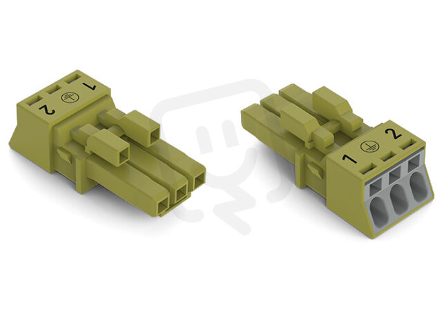 Zdířka 3pól. Kód. B světle zelená WAGO 890-263/073-000