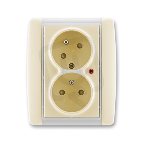 Dvojzásuvka s ochranou přepět 5593E-C02357 21 slonová kost/led. bílá Element ABB
