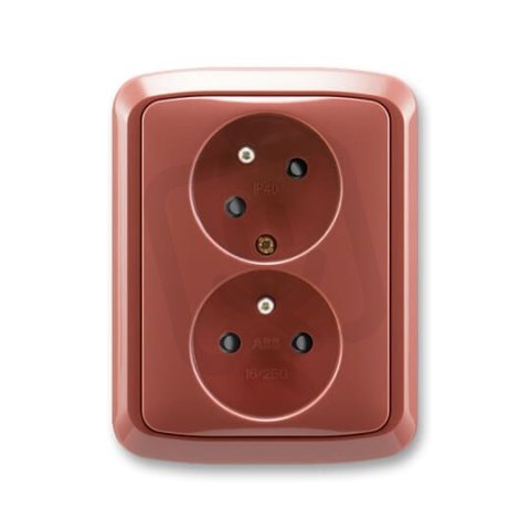 Dvojzásuvka s ochrannými kolíky s clonkami 5513A-C02357 R2 vřesová Tango ABB