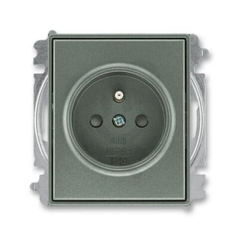 ABB TIME zásuvka s kolíkem a clonkami antracitová 6619E-A06357 34 (náhrada 5519)