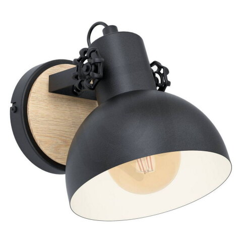 Nástěnné svítidlo LUBENHAM E27 černá/dřevo 1X28W IP20 EGLO 44057