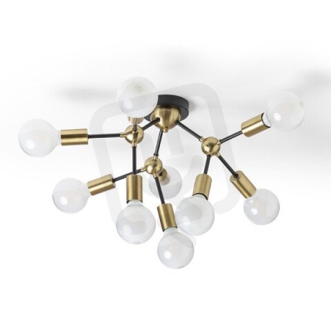 ARTEMIA 9 stropní černá česaná mosaz 230V E27 9x15W RENDL R14397