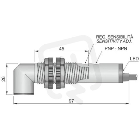 Optoelektronický senzor d18 mm AECO FT18SP-CP20 90 LC5
