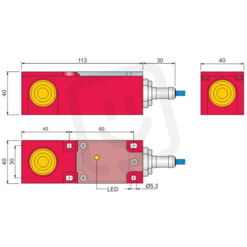 Kvádrový indukční senzor Atex plyn/prach AECO SIP40-N15 LC5 AGD1