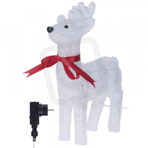 LED vánoční sob, IP44, studená bílá, časovač