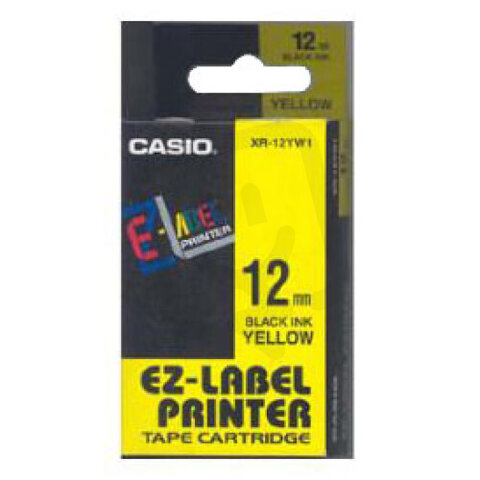 XR-12YW1 Páska CASIO originální plastová samolepicí šíře 12mm,návin 8m