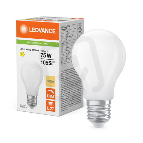 Světelný zdroj LED CLASSIC A DIM P 7.8W 830 Frosted E27 LEDVANCE 4099854777158