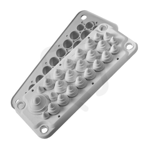 Průchodová deska LMC 25 (IP54) šedá (RAL 7035, vč. kolíků) MOREK MBA3F25L11