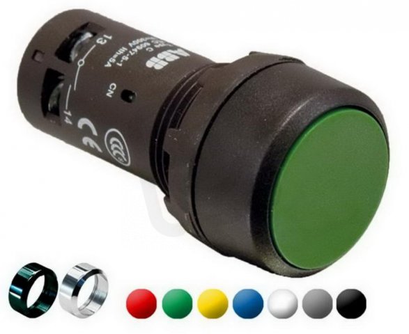 CP2-10W-01 Tlačítko bílé, neprosvětlené ABB 1SFA619101R1045