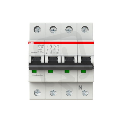 ABB S203-Z1,6NA jistič 3F odpojení N vodiče (3+NA) 1.6 A char. Z 6kA