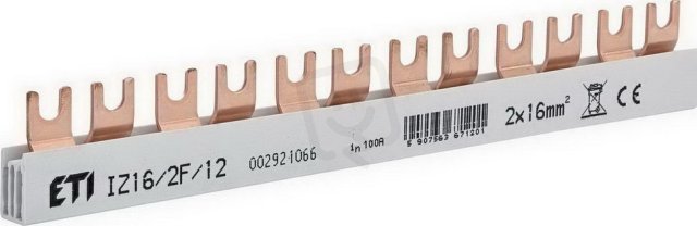 Propojovací lišta IZ16/2F/12 2p 12M 100A 16mm2 vidlice ETI 002921066