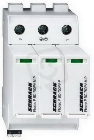 Svodič přepětí PHOTEC modul I+II (B+C) 1500VDC 12,5kA+RC SCHRACK IS01111505