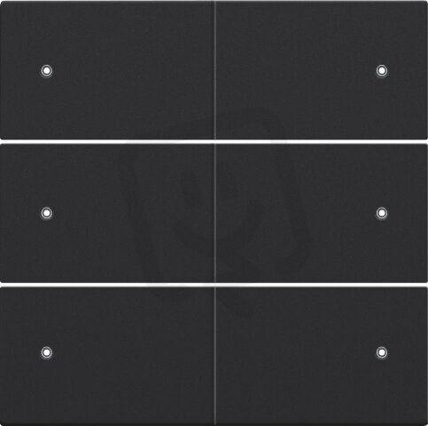 Středový kryt 6xbezpot.tlačítko 24V+LED-BLACK COATED NIKO 161-60150