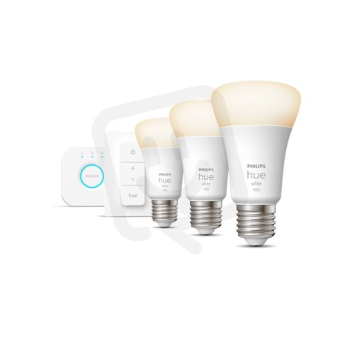 Philips Hue White 9.5W 1100lm (75W) E27 sada (3x LED žárovka+bridge+ovladač)