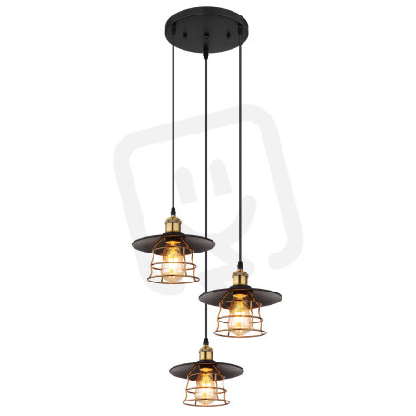 Závěsné svítidlo VIEJO černá 3xE27, max. 60W 230V GLOBO 15086-3BH