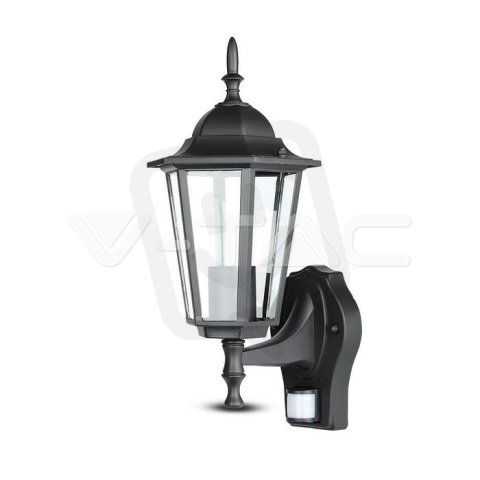 Garden Wall Lamp With Sensor E27 Matt Bl