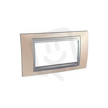 Unica Top rámeček čtyřmodulový Onyx Copper/Aluminium SCHNEIDER MGU66.104.096