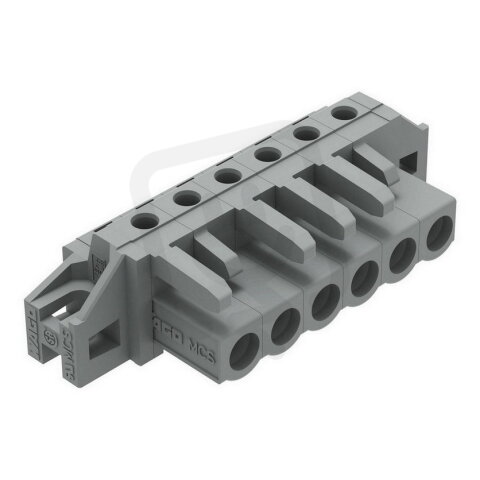 Pružinová svorkovnice THT úhlová 5 mm šedá 6pól. WAGO 232-236/031-000