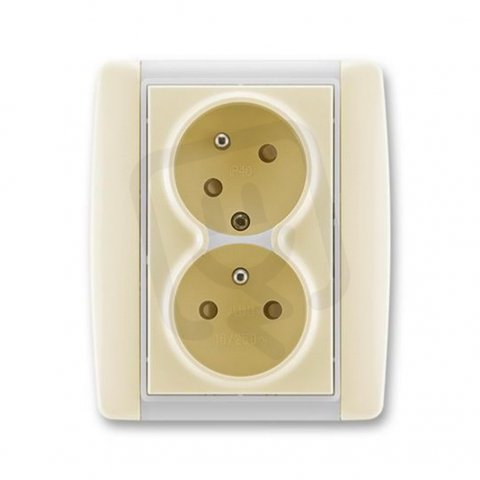 Dvojzásuvka bezšroubová 5513E-C02357 21 slonová kost/led. bílá Element ABB