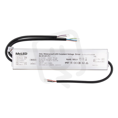Napájecí zdroj 75W, DC24V/3,13A, IP67, řízení DALI a tlačítko