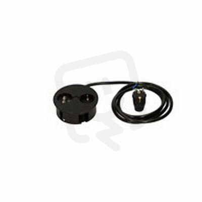 Bachman 931.131 TWIST 1xCEE7/3 1xUSB Charger 2,0m wires, RAL9005 30GE