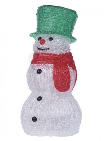 LED vánoční sněhulák, 3xAA, vnitřní použití, studená bílá, časovač