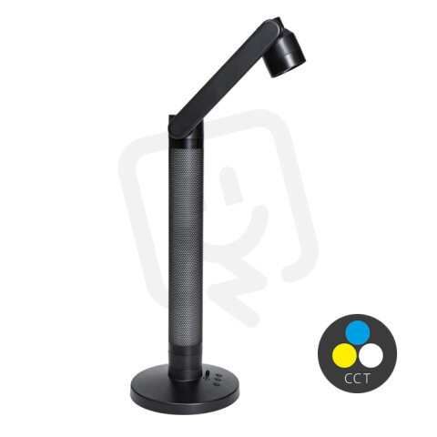 LED stolní lampa 10W RC stmívatelná, 3CCT RGB, noha 500lm černá ECOLITE LU17C-CR