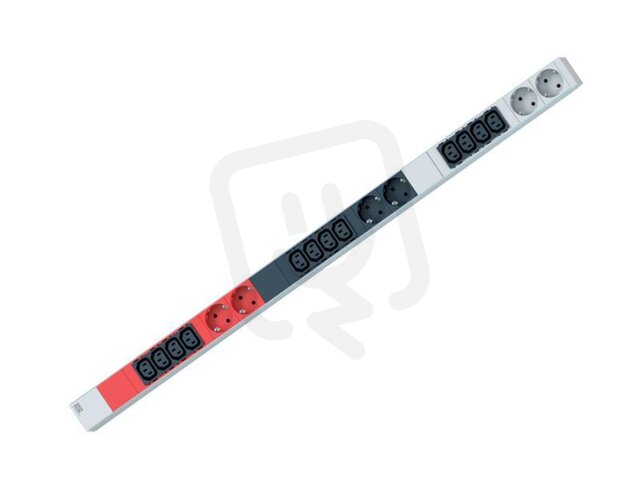 Bachman 800.0109 ALU 1U 12xC13 6xCEE7/3 3ph power 3,0m CEE 16A rd