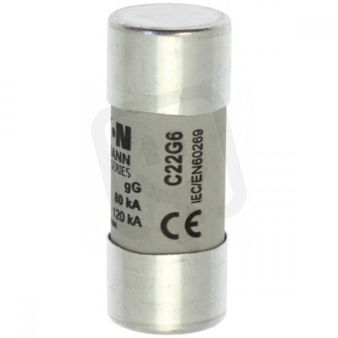 Pojistka válcová Eaton C22G6 GG 690V AC 6A C22 (22,2x58mm)