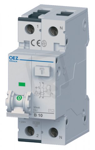 OLI-25C-1N-030A Proudový chránič s jističem 25A C 30mA 1+N 10kA typ A OEZ:38303
