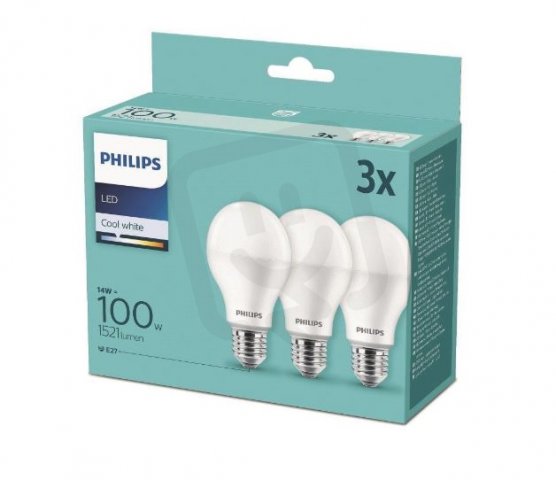 Philips LED žárovka sada 3ks 14-100W E27 1521lm A67 2700K