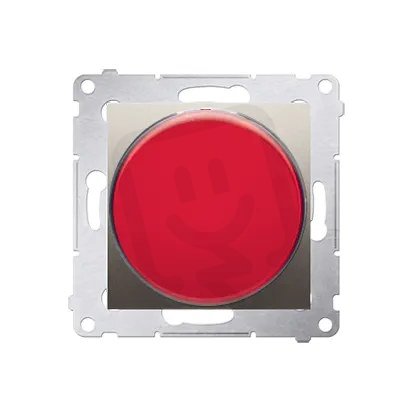 Signalizační a orientační osvětlení s LED, světlo červené., 230V, zlatá matná