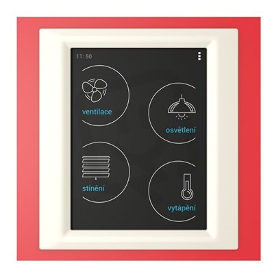 Ovládací dotyková jednotka RF Touch-W červená/perleťová/sv.šedá ELKO EP
