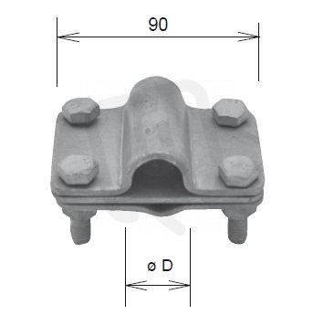 Svorka k jímací tyči SJ 01 4 x M8 (průměr 16 mm), N Kovoblesk 23931