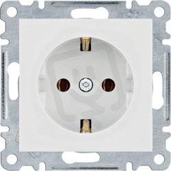 Hager WL1450 Zásuvka schuko, bezšroubová, bílá lesk