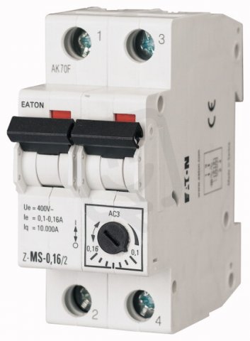 Eaton 248392 Spínač motorů 2-pól (pro 1-fáz motory), Ir=0.40-0.63A Z-MS-0,63/2