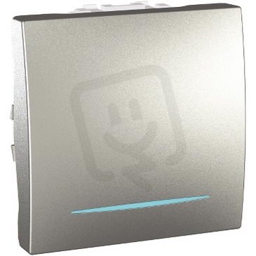 Unica Tlačítko orient.kontrolka ř.1/0So,šroubové svorky Aluminium MGU3.206T.30N