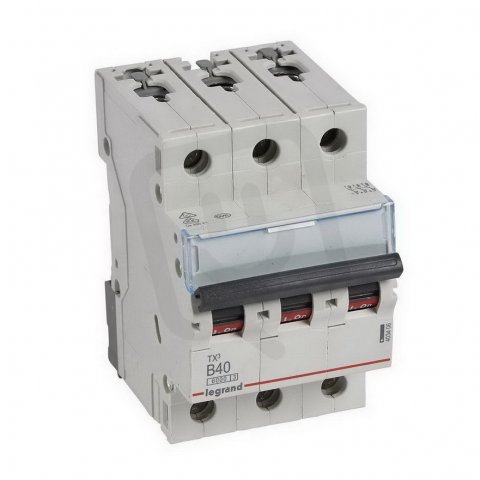TX3 JISTIČ, 3 PÓLOVÝ, CHAR. B, 40A 6000A LEGRAND 403406