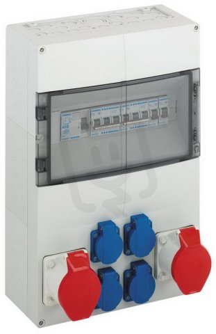 Zásuvková kombinace AKi 14-2K šedá IP44 IK08 300x450x142mm SPELSBERG 73912301