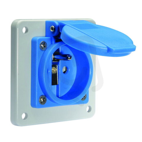Zásuvka vestavná 16A 3p 230V IP54 CZ Quick-Connect (modrá) BALS 71121