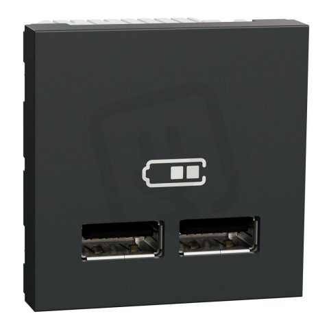 Nová Unica Dvojitý nabíjecí USB A+A konektor 2.1A, 2M, Antracit NU341854