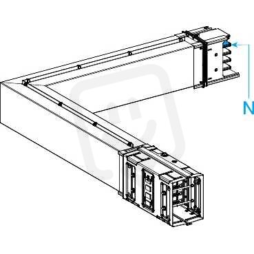 Schneider KSA250DLC4A Koleno 250 A horizontální na míru