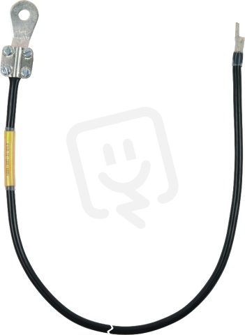 Uzemňovací vodič 10mm2/L 0,6m černý s kabelovým okem (B)M8/10 a 1 čepem KS