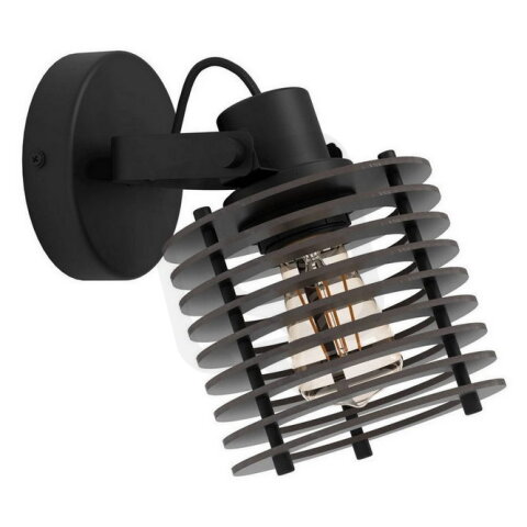 Bodové svítidlo SEGOVIA WL/E27 černá/černé dřevo 1X40W IP20 EGLO 900739
