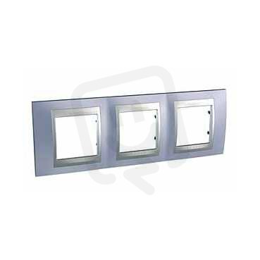Unica Top Krycí rámeček trojnásobný Beryl Blue/Aluminium SCHNEIDER MGU66.006.098