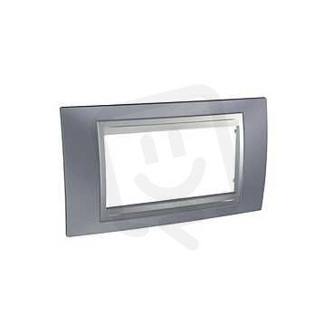 Unica Top rámeček čtyřmodulový Metal Grey/Aluminium SCHNEIDER MGU66.104.097